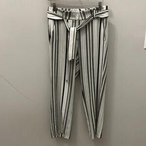 Cambio Striped Pants Trousers Cropped Striped Size 2 Belt